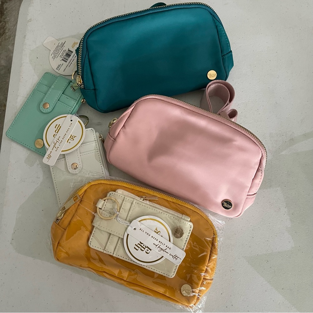 BRAND NEW WITH TAGS  All You Need Belt Bag + Wallet Pink Teal and Clementine - Picture 6 of 9